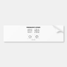 Freemason's Cipher (Cryptography) Bumper Stickers