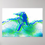 Freestyle BMX Rider in Cool Pop Art Style Print