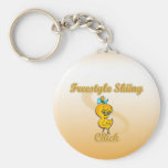 Freestyle Skiing Chick Key Chains