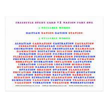 Freestyle study card #1 nation part one postcards