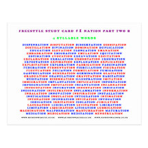 Freestyle study card #1 nation part two b post card