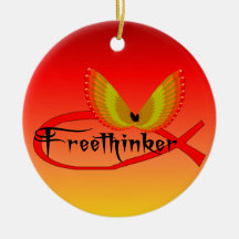 Freethinking Fish Symbol Christmas Tree Ornaments