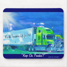Freight Truck Rest Stop Truckers Art Mousepad