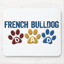 FRENCH BULLDOG Dad Paw Print 1 Mousepads