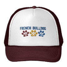 FRENCH BULLDOG Dad Paw Print 1 Trucker Hats