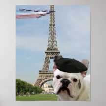 French bulldog in Paris Posters