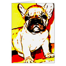 French bulldog puppy greeting card