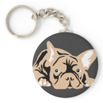 French Bulldog rose keychains