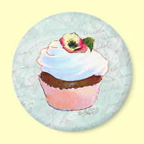 French Chocolate Cupcake Victorian Style magnets