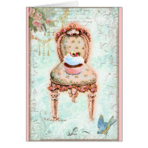 French Cupcake Victorian Style Greeting Card