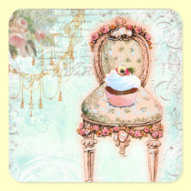 French Cupcake Victorian Style Stickers stickers