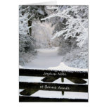 French Fence in snow Merry X-mas & Happy New Year Greeting Card