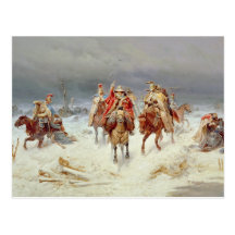 French Forces Crossing the River Berezina Post Card