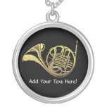 French Horn Personalised Music Necklace