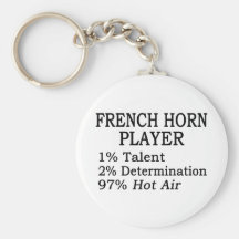 French Horn Player Hot Air Key Chain