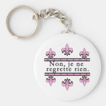 French No Regrets Products Key Chain