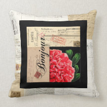 French Peony Bonjour Pillow