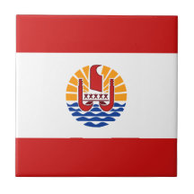 French Polynesia Flag Ceramic Tile
