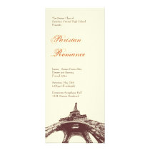 French romance Eiffel Tower formal ball prom ecru invitations