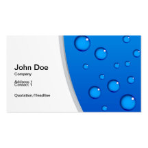 Fresh and creative visit card with blue aqua drops business card templates