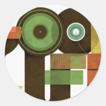 Fresh, Funky, Fashionable, Retro, Cool Round Stickers