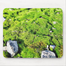 Fresh Green Moss With Some Stones Around. Mouse Pads