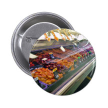 Fresh Meat Deli Counter at supermarket Pinback Button