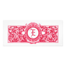 Fresh Pink "E" Monogram Wedding Invitations