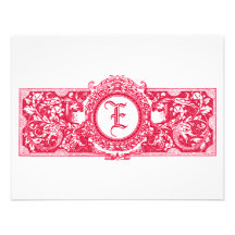 Fresh Pink "E" Monogram Wedding Reply Cards Personalized Invites
