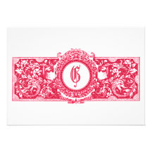 Fresh Pink "G" Monogram Wedding Invitations