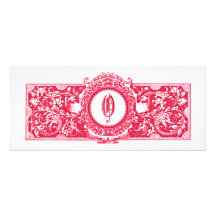 Fresh Pink "O" Monogram Wedding Invitations
