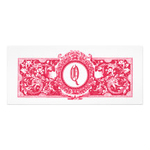 Fresh Pink "Q" Monogram Wedding Invitations