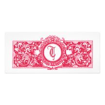 Fresh Pink "T" Monogram Wedding Invitations