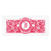 Fresh Pink "U" Monogram Wedding Invitations