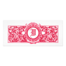 Fresh Pink "W" Monogram Wedding Invitations