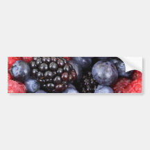 Fresh Red Blue and Purple Berries Bumper Stickers