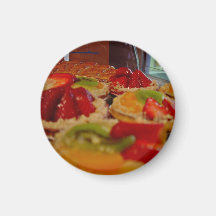 Fresh yummy fruits custard tarts fridge magnet
