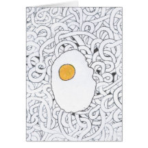 Fried Egg and Spaghetti Card