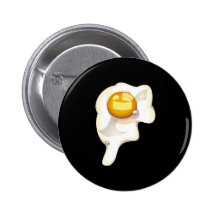 Fried Egg Black Button