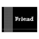 FRIEND - Groomsman - Black and Silver Checks Card
