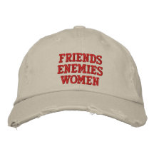 FRIENDS ENEMIES WOMEN EMBROIDERED BASEBALL CAPS