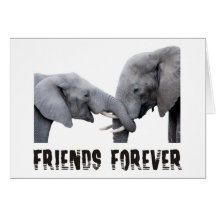 Friends Forever Elephants hugging / kissing Card