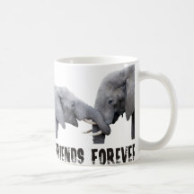 Friends Forever Elephants hugging / kissing Mug
