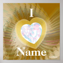 Friendship Angelic Love Dazzling Rainbow Heart Posters