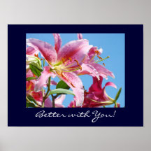 Friendship Holiday gifts Pink Lilies Friends Posters