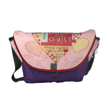 Friendships are like quilts messenger bag