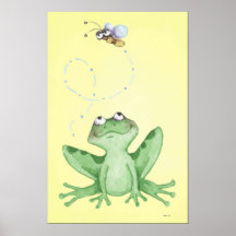 Frog and fly print