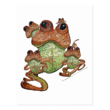 Frog Family Portrait Postcard