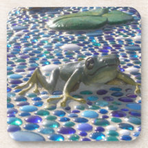 Frog in Mosaic Drink Coaster