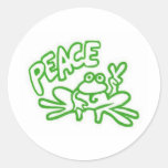 Frog of Peace Round Stickers